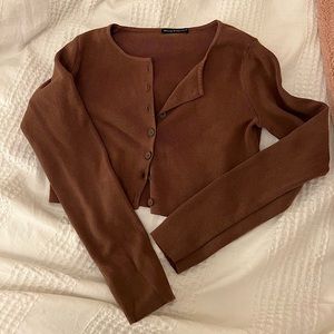 John Galt brandy Melville brown Athelia cropped cardigan